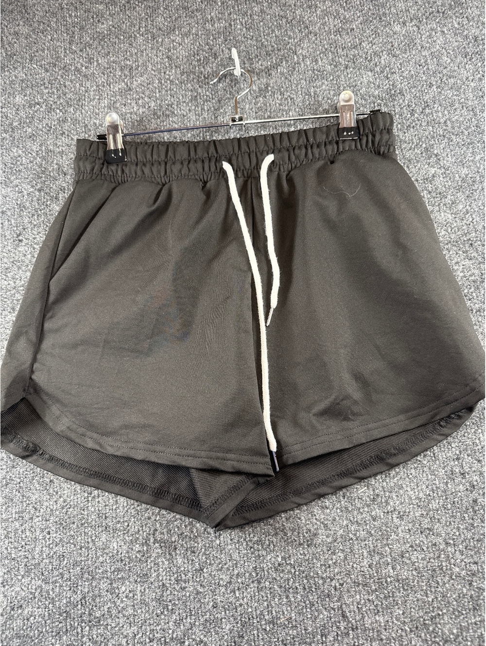 SHEIN Womens S Black Athletic Running Shorts Drawstring Workout Gym Activewear